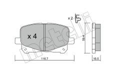 Sada brzdových platničiek kotúčovej brzdy METELLI 22-0443-0