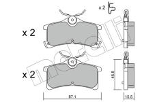 Sada brzdových destiček, kotoučová brzda METELLI 22-0449-0