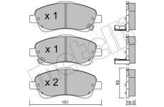 Sada brzdových destiček, kotoučová brzda METELLI 22-0450-0