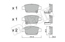 Sada brzdových destiček, kotoučová brzda METELLI 22-0451-0