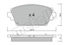 Sada brzdových platničiek kotúčovej brzdy METELLI 22-0464-0