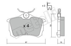 Sada brzdových destiček, kotoučová brzda METELLI 22-0465-0