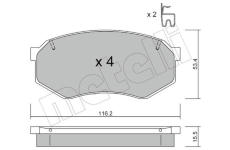 Sada brzdových destiček, kotoučová brzda METELLI 22-0471-0