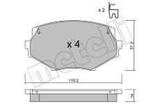 Sada brzdových destiček, kotoučová brzda METELLI 22-0472-0