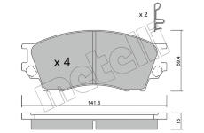 Sada brzdových destiček, kotoučová brzda METELLI 22-0473-0