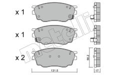 Sada brzdových destiček, kotoučová brzda METELLI 22-0475-0