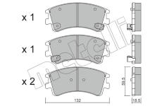 Sada brzdových destiček, kotoučová brzda METELLI 22-0476-0