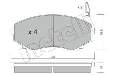 Sada brzdových destiček, kotoučová brzda METELLI 22-0477-0