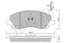 Sada brzdových destiček, kotoučová brzda METELLI 22-0481-0