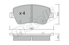 Sada brzdových destiček, kotoučová brzda METELLI 22-0485-0