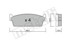Sada brzdových destiček, kotoučová brzda METELLI 22-0493-0