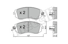 Sada brzdových destiček, kotoučová brzda METELLI 22-0500-1