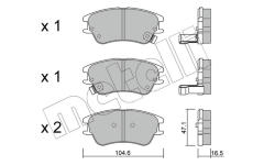 Sada brzdových destiček, kotoučová brzda METELLI 22-0502-0