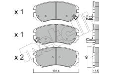 Sada brzdových destiček, kotoučová brzda METELLI 22-0503-0