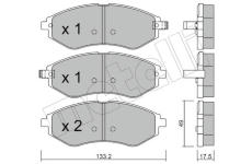 Sada brzdových destiček, kotoučová brzda METELLI 22-0508-1