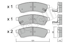 Sada brzdových destiček, kotoučová brzda METELLI 22-0510-1