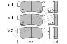 Sada brzdových destiček, kotoučová brzda METELLI 22-0519-0