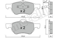 Sada brzdových destiček, kotoučová brzda METELLI 22-0523-0