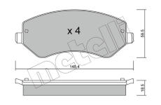 Sada brzdových platničiek kotúčovej brzdy METELLI 22-0524-0