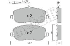 Sada brzdových destiček, kotoučová brzda METELLI 22-0530-0