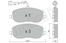 Sada brzdových destiček, kotoučová brzda METELLI 22-0530-1