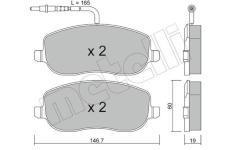 Sada brzdových destiček, kotoučová brzda METELLI 22-0530-2