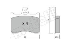 Sada brzdových destiček, kotoučová brzda METELLI 22-0531-0