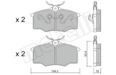 Sada brzdových destiček, kotoučová brzda METELLI 22-0537-0