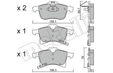 Sada brzdových destiček, kotoučová brzda METELLI 22-0539-0