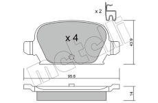 Sada brzdových destiček, kotoučová brzda METELLI 22-0541-0