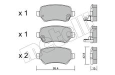 Sada brzdových destiček, kotoučová brzda METELLI 22-0542-0