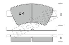 Sada brzdových destiček, kotoučová brzda METELLI 22-0544-0