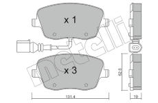 Sada brzdových destiček, kotoučová brzda METELLI 22-0547-1