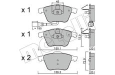 Sada brzdových destiček, kotoučová brzda METELLI 22-0549-4