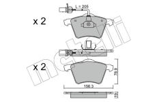 Sada brzdových destiček, kotoučová brzda METELLI 22-0550-1