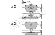 Sada brzdových destiček, kotoučová brzda METELLI 22-0551-0