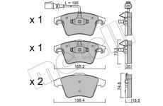 Sada brzdových destiček, kotoučová brzda METELLI 22-0552-0