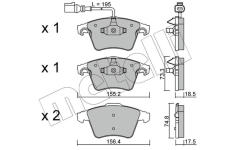 Sada brzdových destiček, kotoučová brzda METELLI 22-0552-1