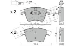 Sada brzdových destiček, kotoučová brzda METELLI 22-0552-2