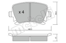 Sada brzdových destiček, kotoučová brzda METELLI 22-0553-0