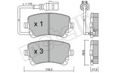 Sada brzdových destiček, kotoučová brzda METELLI 22-0554-0