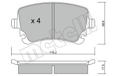 Sada brzdových destiček, kotoučová brzda METELLI 22-0554-2