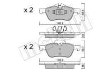 Sada brzdových destiček, kotoučová brzda METELLI 22-0555-0