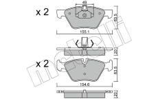 Sada brzdových destiček, kotoučová brzda METELLI 22-0557-0