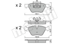 Sada brzdových destiček, kotoučová brzda METELLI 22-0557-5