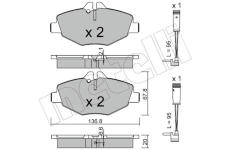 Sada brzdových destiček, kotoučová brzda METELLI 22-0562-0K