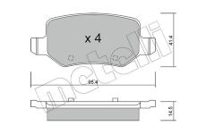 Sada brzdových destiček, kotoučová brzda METELLI 22-0565-0