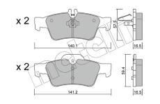 Sada brzdových destiček, kotoučová brzda METELLI 22-0568-0