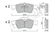 Sada brzdových destiček, kotoučová brzda METELLI 22-0568-1