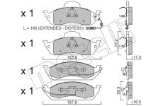 Sada brzdových destiček, kotoučová brzda METELLI 22-0569-0